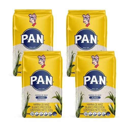 Harina de Maíz P.A.N. Blanca Precocida 1 KG - PACK 4 unidades