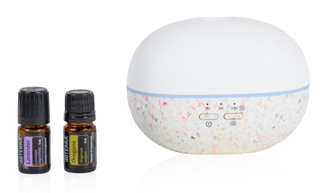 Pebble Diffuser w/5ml Lavender and 5ml Oregano