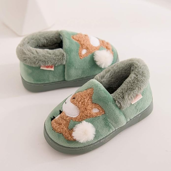 Ainikas Toddler Boys Girls Slippers Fluffy Little Kids House Slippers Warm Fur Cute Animal Home Slipper