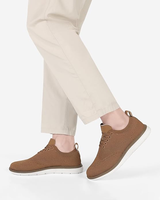 KESCOO Men's Casual Dress Shoes Comfortable Oxfords Fashion Business Footwear Mesh Walking Sneakers