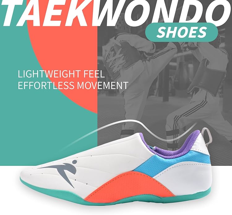 Taekwondo Karate Martial Arts Shoes, Lightweight and Breathable Boxing Shoes for Kids Youth Adult, Unisex