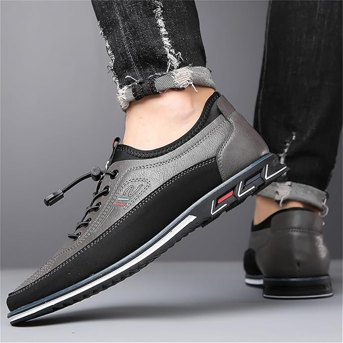 Veslexth Men Casual Business Shoes Slip-on Adjustable Loafers Driving Working Walking Party Formal Oxfords