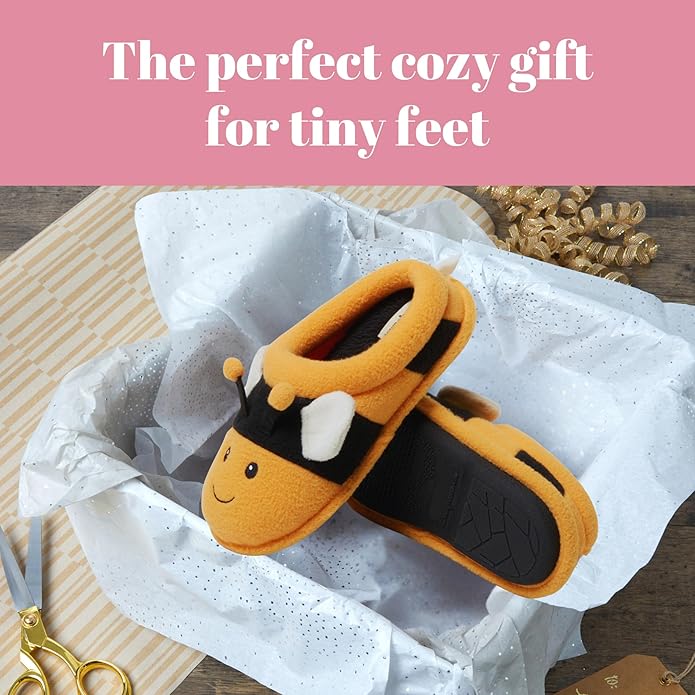 Dearfoams unisex-child Kids Toddlers Whimsical Animal Critter Washable Slipper