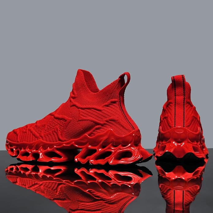 Poramea Mens Slip on Loafers Walking Tennis Shoes Laceless Running Blade Sneakers Mesh Trail Jogging Casual Athletic