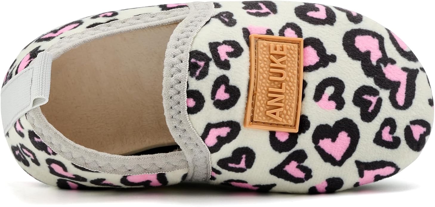 ANLUKE Kids Toddler Slippers Boys Girls Indoor House Shoes Non-Slip Slippers Socks Outdoor Warm Walking Shoes