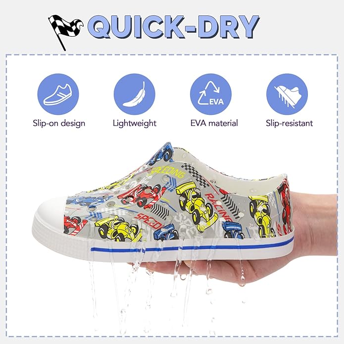 EUXTERPA Toddler Water Shoes for Kids Boys Girls Summer Lightweight Slip On Sandals Children Breathable Quick Dry Pool Beach Sneakers