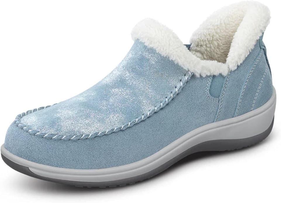 Orthofeet Women's Orthopedic Leather Lorin Hands-Free Slipper