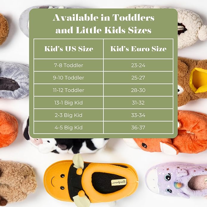 Dearfoams unisex-child Kids Toddlers Whimsical Animal Critter Washable Slipper