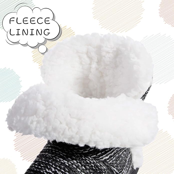 MIXIN Women Comfort Warm Fluffy Faux Fur Slipper Boots Soft Memory Foam Ankle Booties House Pull on Shoes Anti-Slip Sole Indoor Outdoor