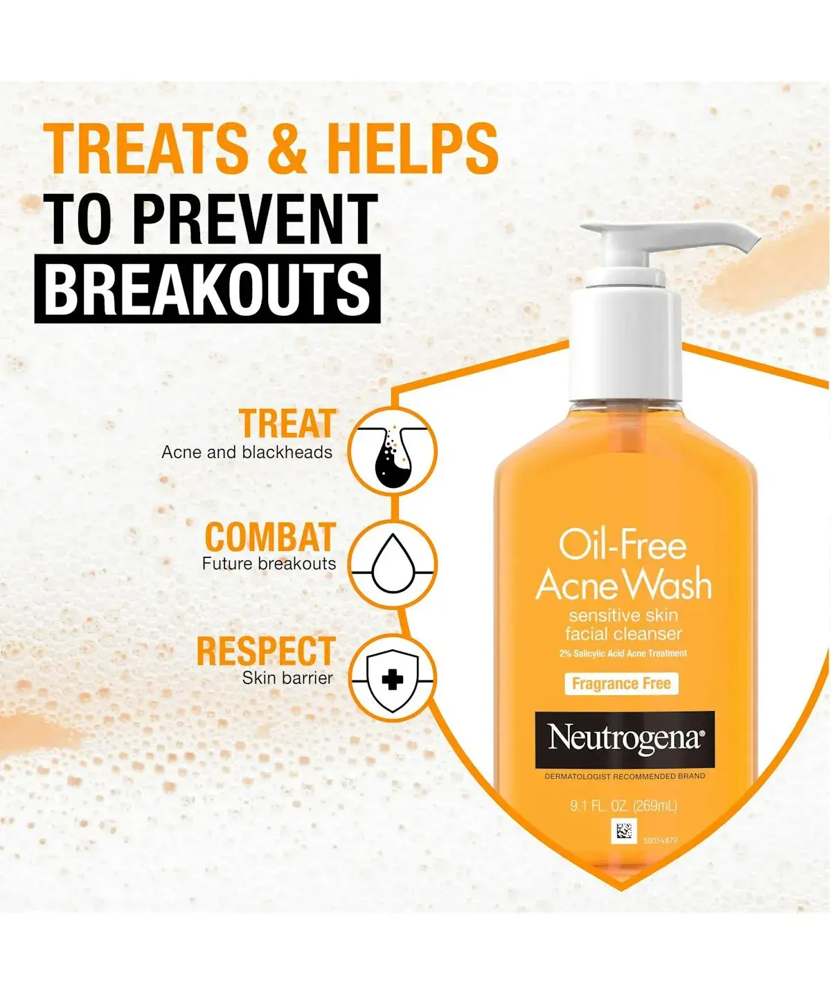 Neutrogena Oil-Free Acne Wash 9.1 oz – Fragrance Free