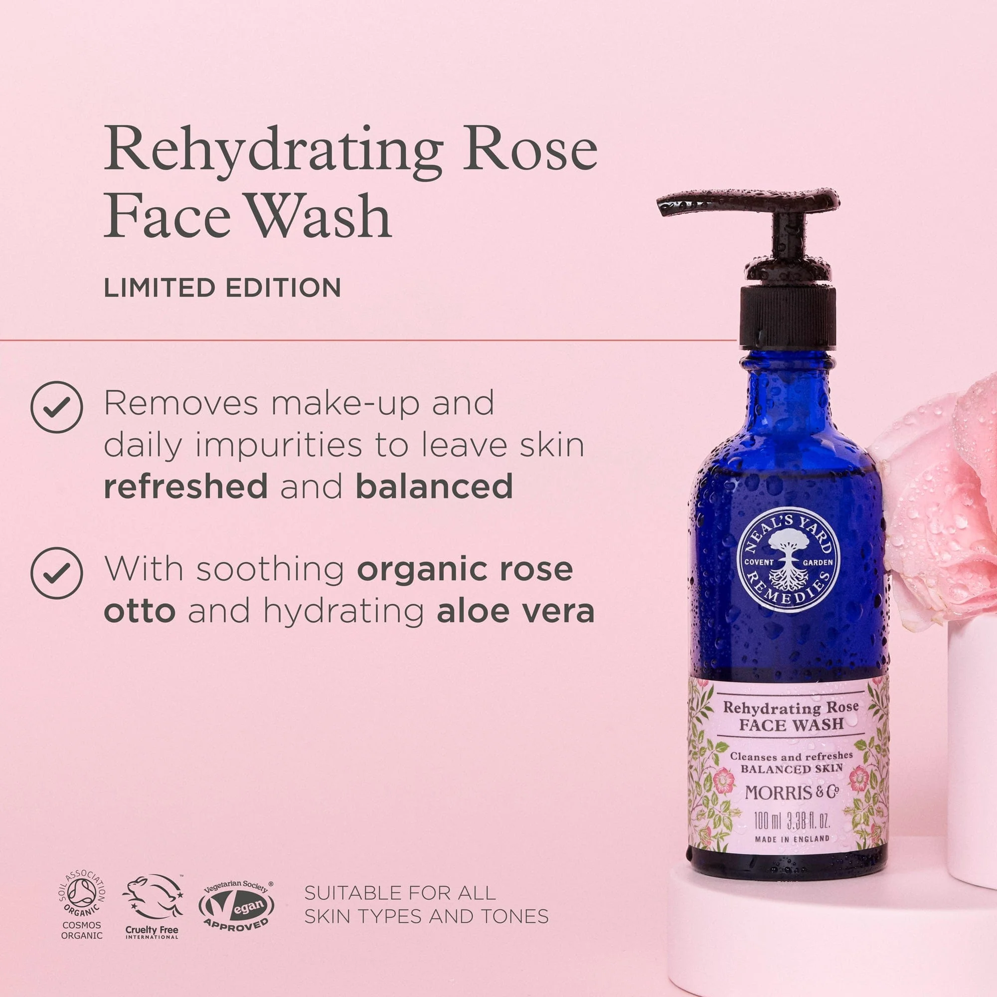 Morris & Co. Rehydrating Rose Facial Cleanser – 100ml