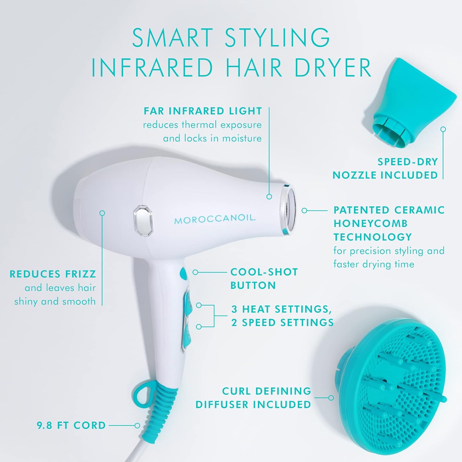Moroccanoil Smart Styling Infrared Hair Dryer Fast & Gentle Drying