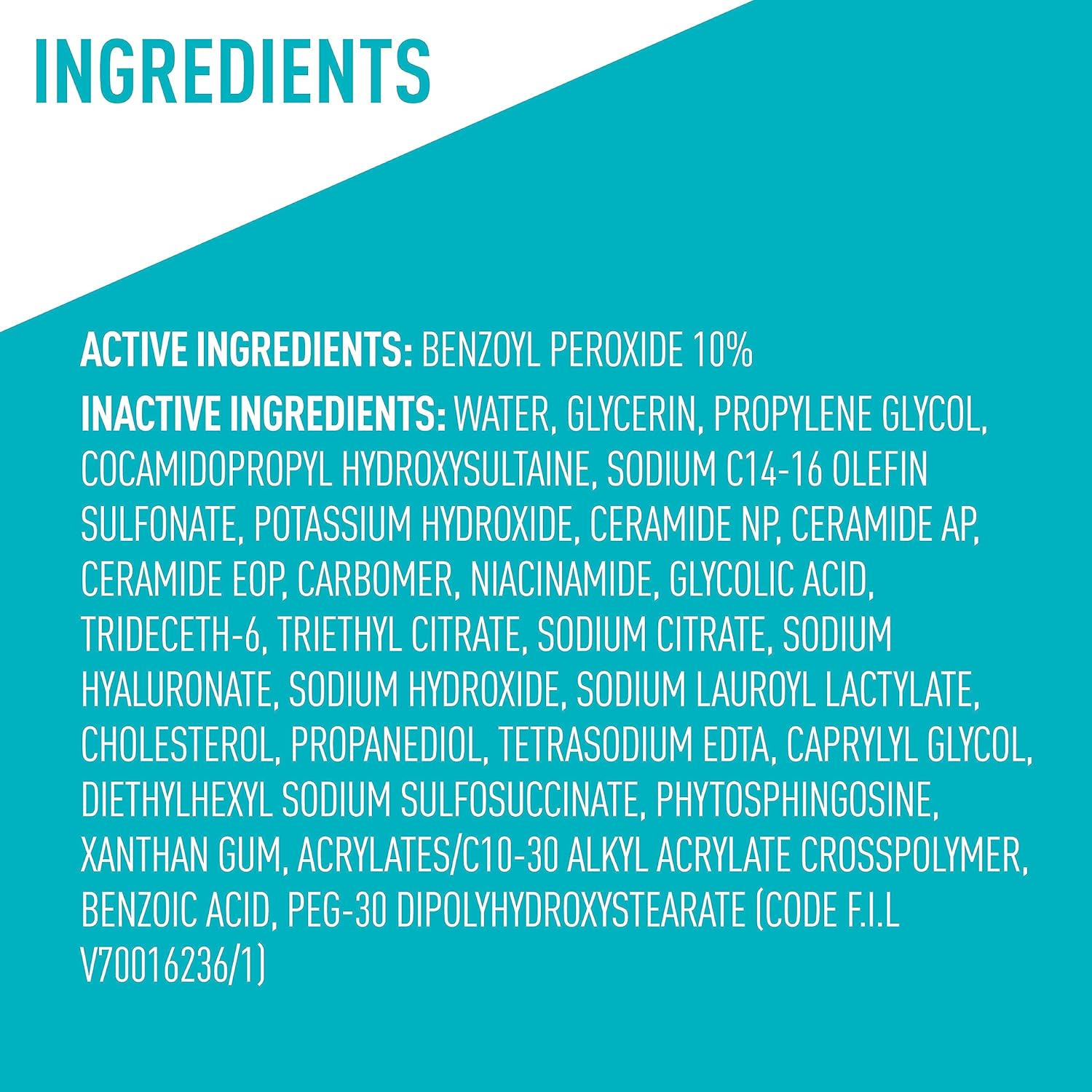 CeraVe 10% Benzoyl Peroxide Wash – Face & Body Acne Treatment (5 oz)