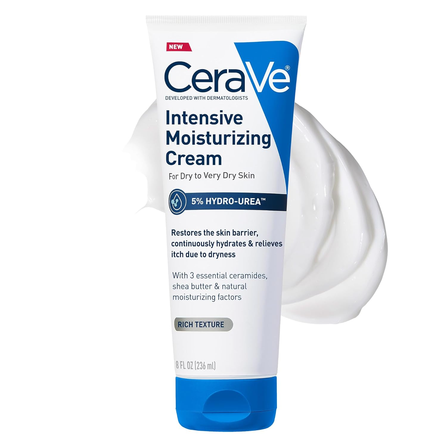 CeraVe Intensive Moisture Cream – Shea Butter Body Moisturizer for Very Dry Skin (8 oz)