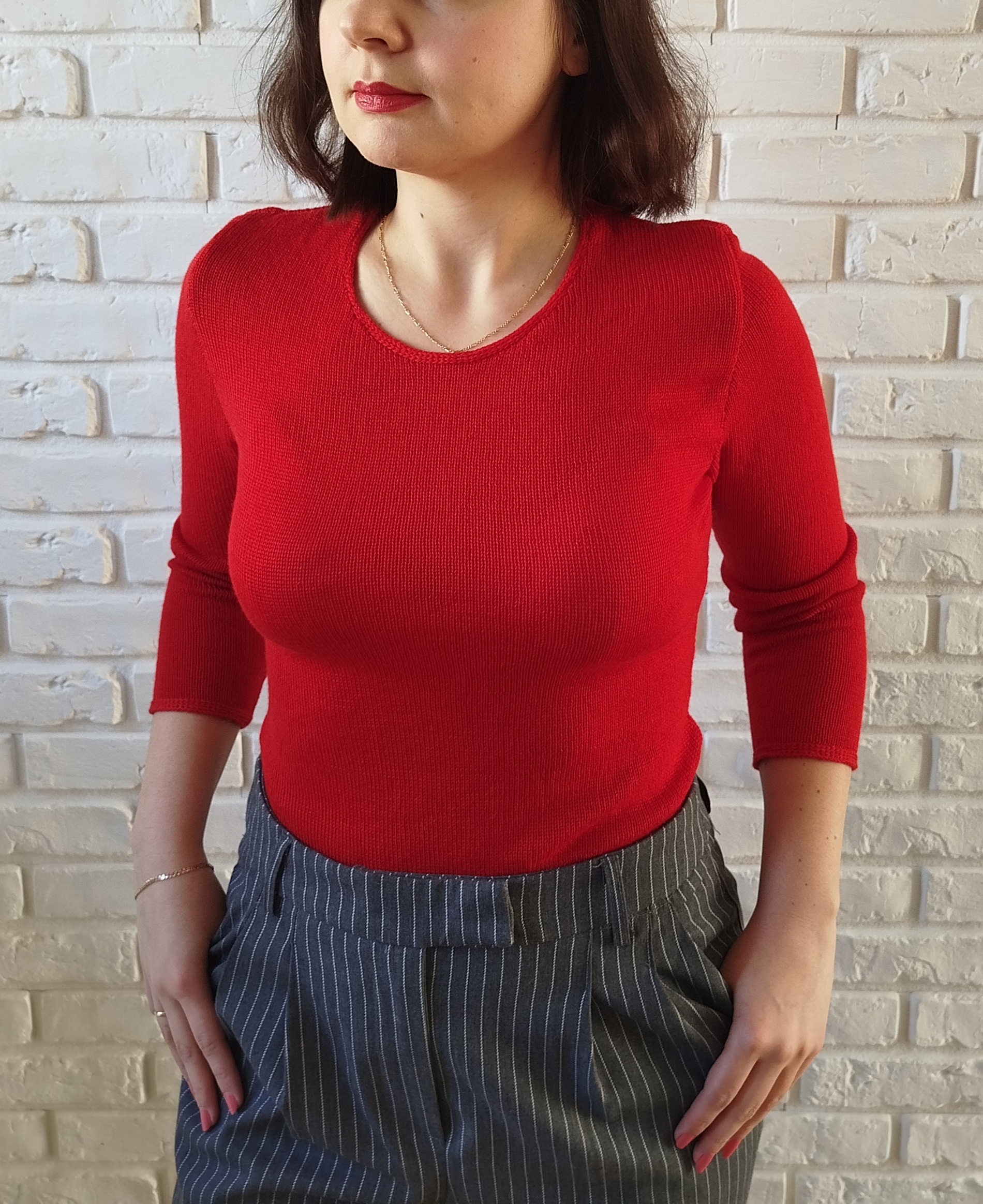 Bluzka "Soczysta Wiśnia" z rękawem 3/4