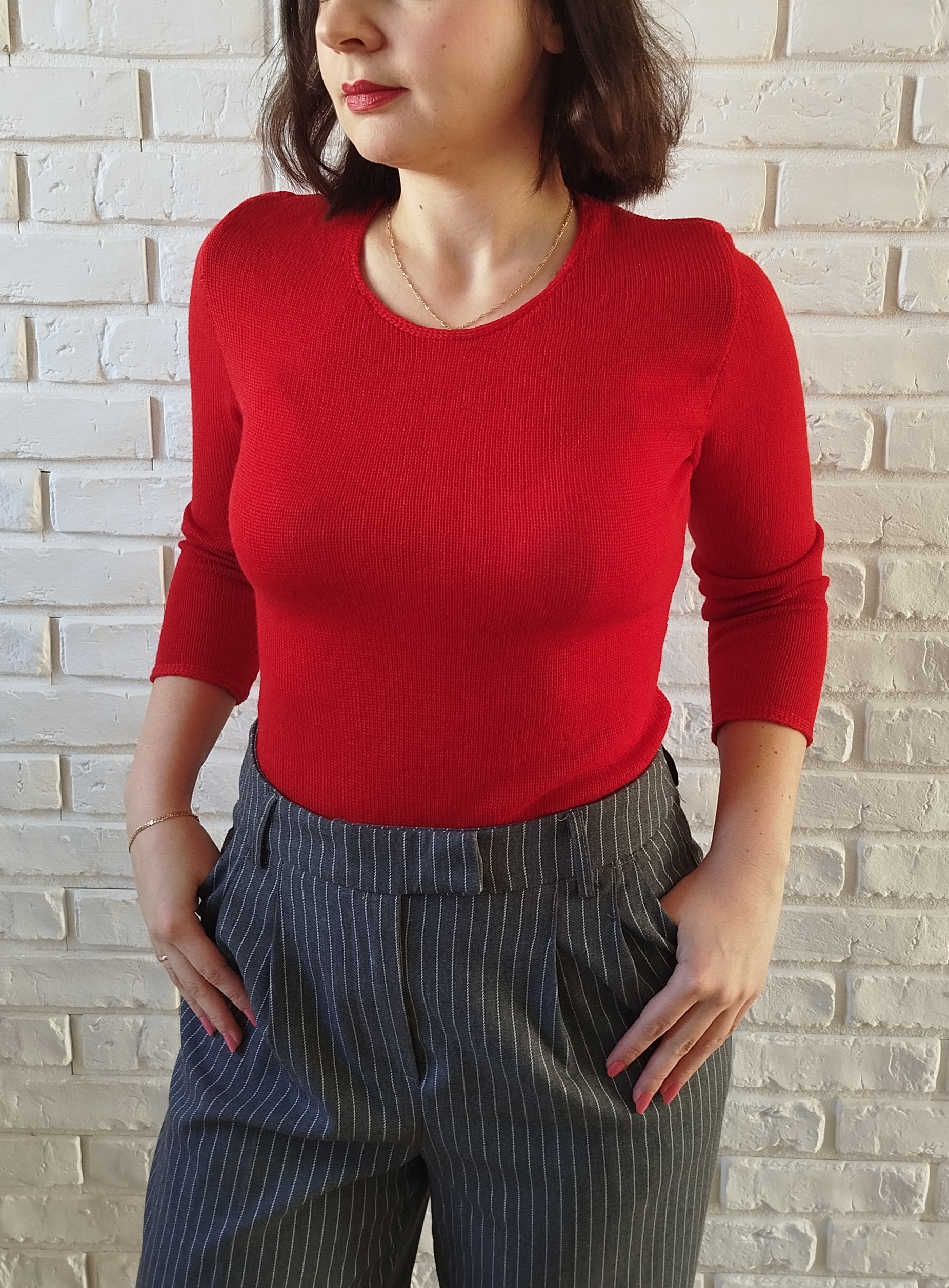 Bluzka "Soczysta Wiśnia" z rękawem 3/4