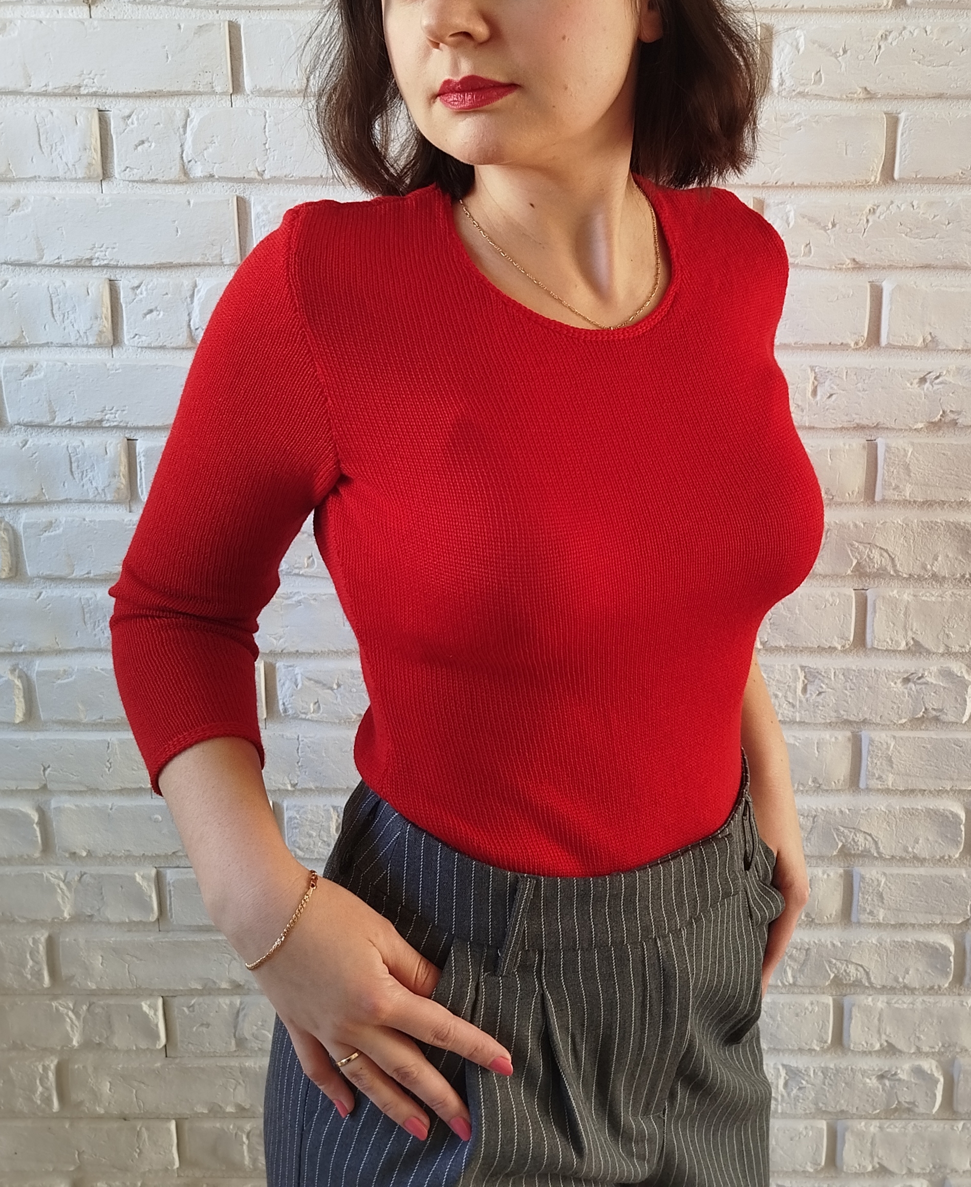 Bluzka "Soczysta Wiśnia" z rękawem 3/4