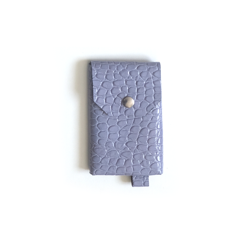 Porte-monnaie violet effet croco