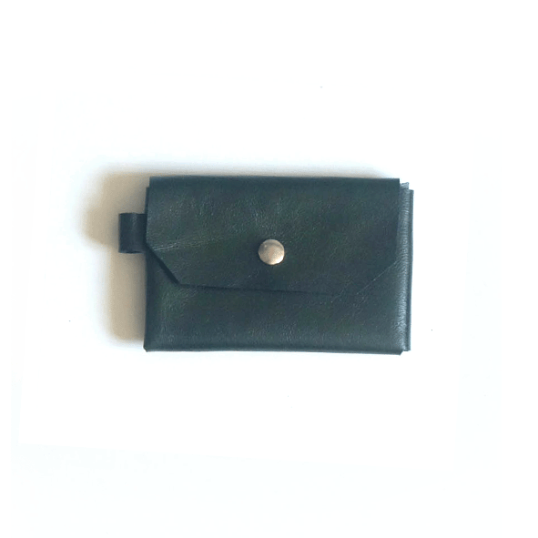 Porte-monnaie cuir aniline vert foncé