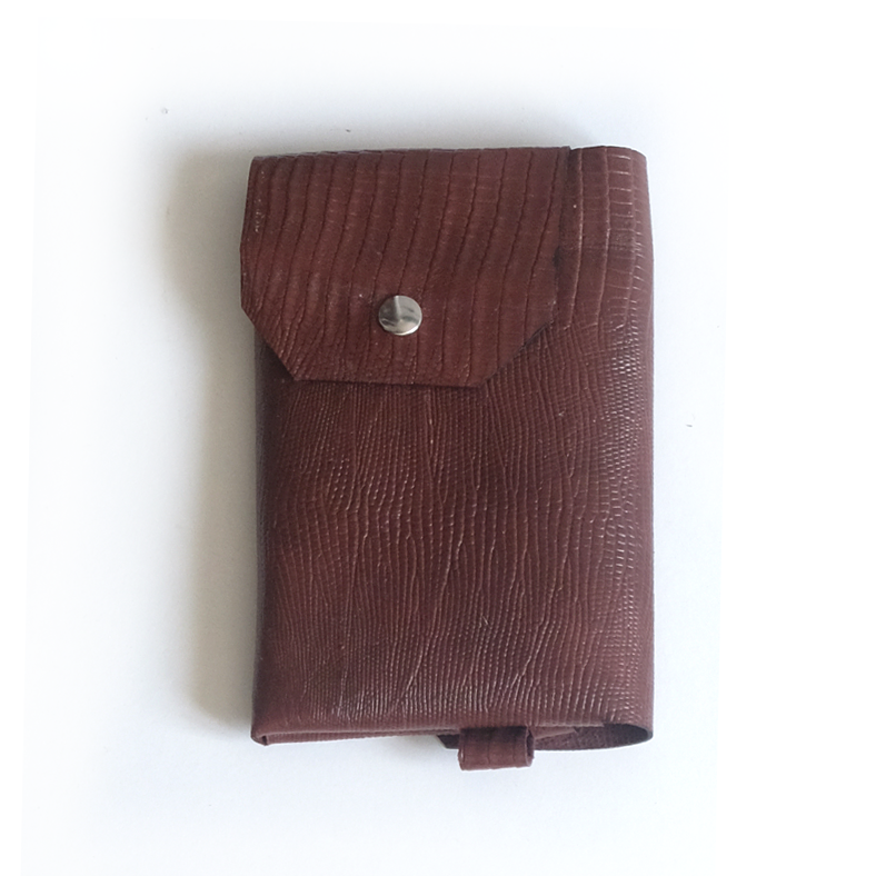 Portefeuille cuir bordeaux foncé effet lézard