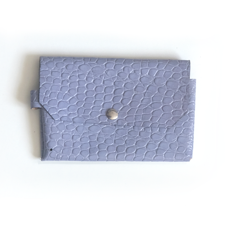 Portefeuille lavande effet croco