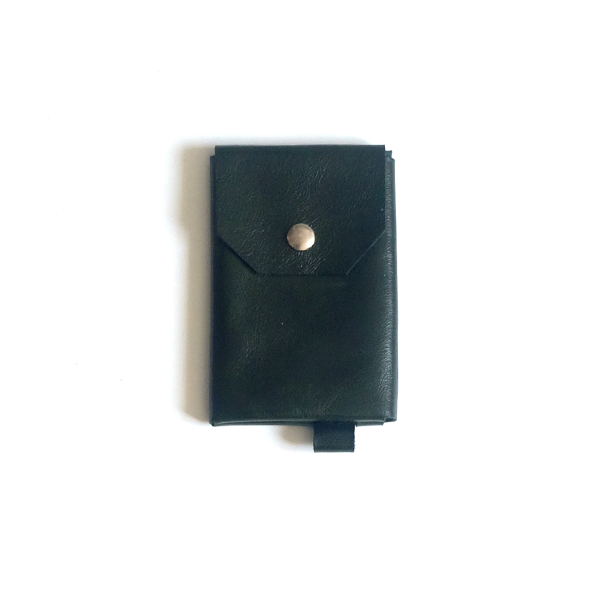 Porte-monnaie cuir aniline vert foncé