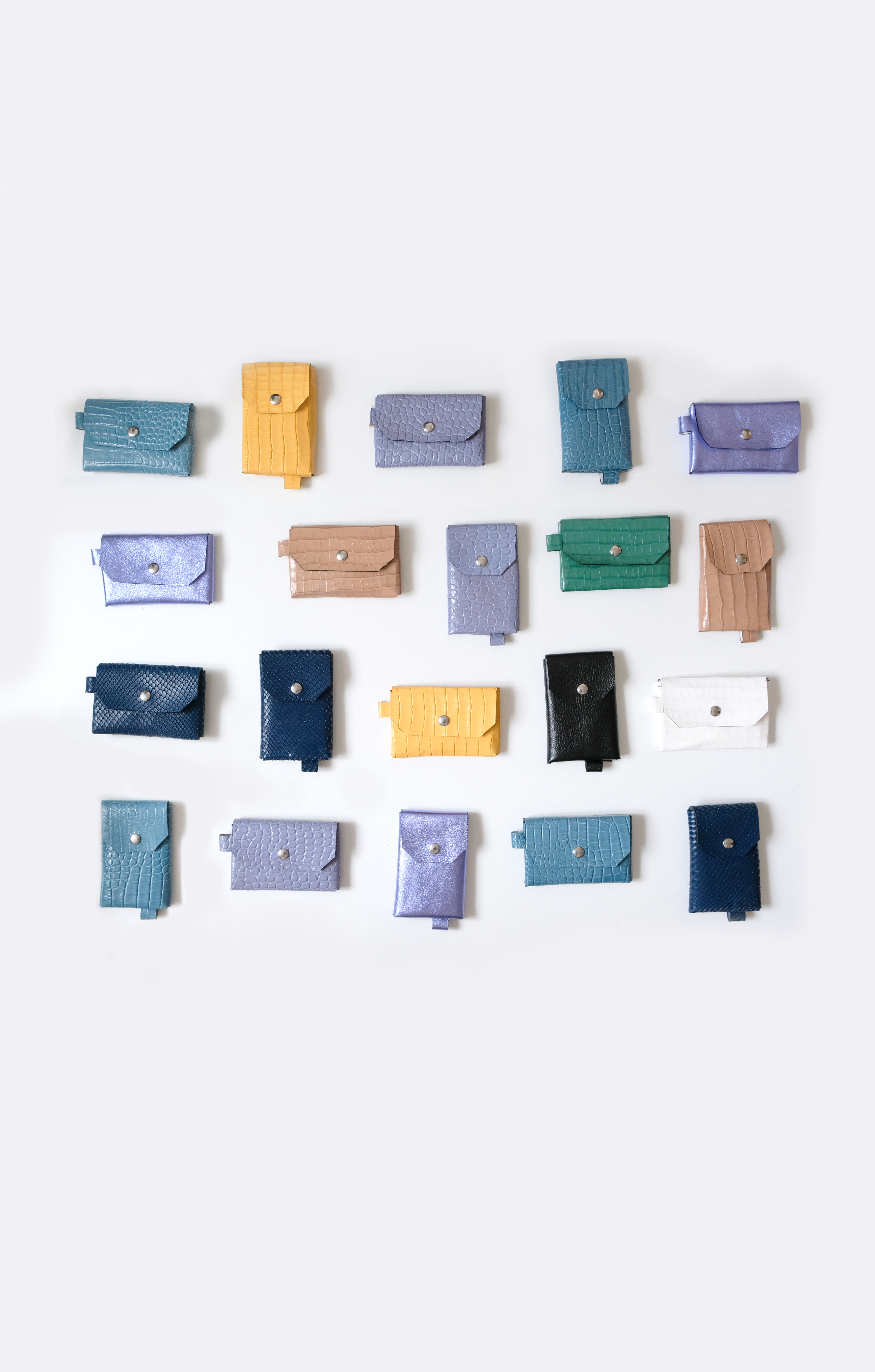 Porte-monnaie cuir turquoise effet croco