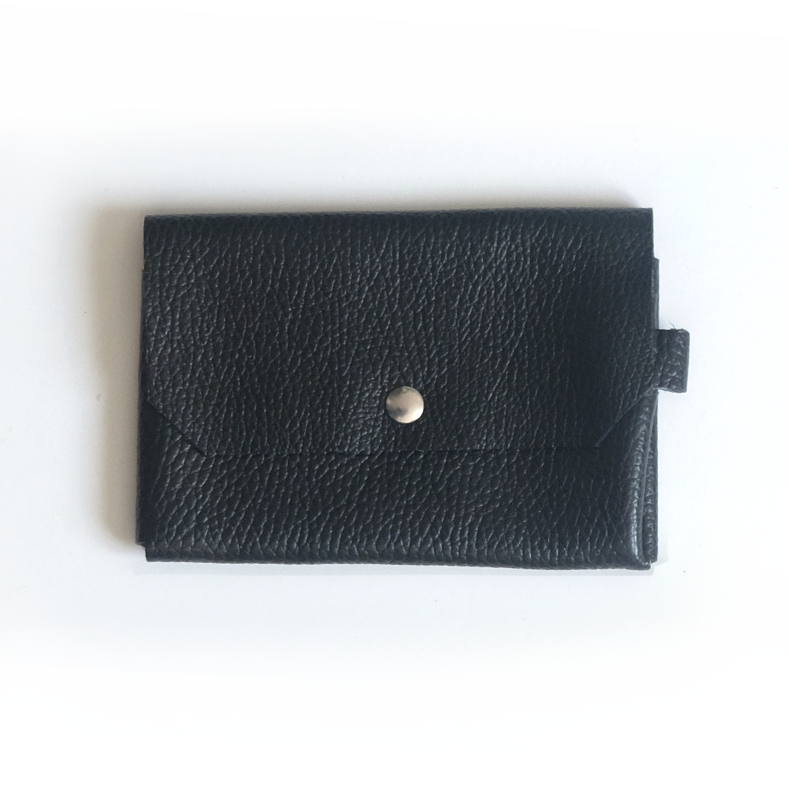 Portefeuille cuir grainé noir