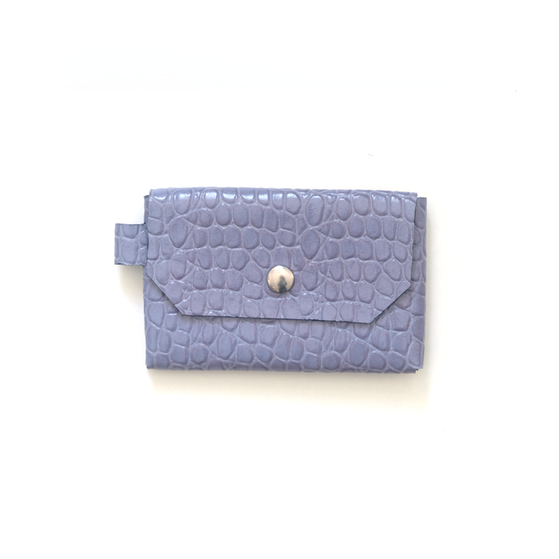 Porte-monnaie violet effet croco