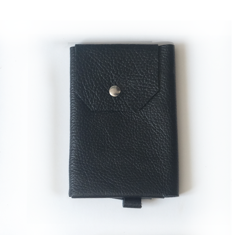 Portefeuille cuir grainé noir