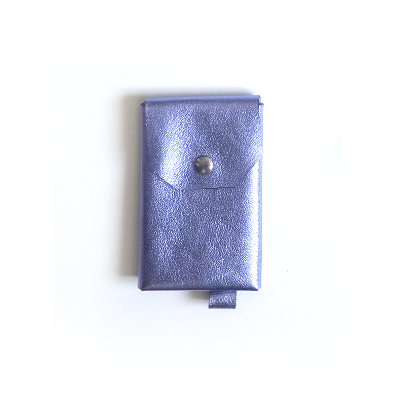 Porte-monnaie cuir métallisé lavande