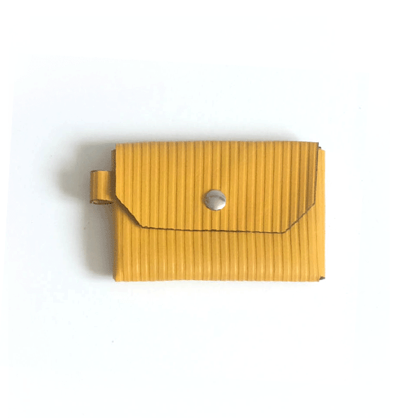 Porte-monnaie jaune rayé