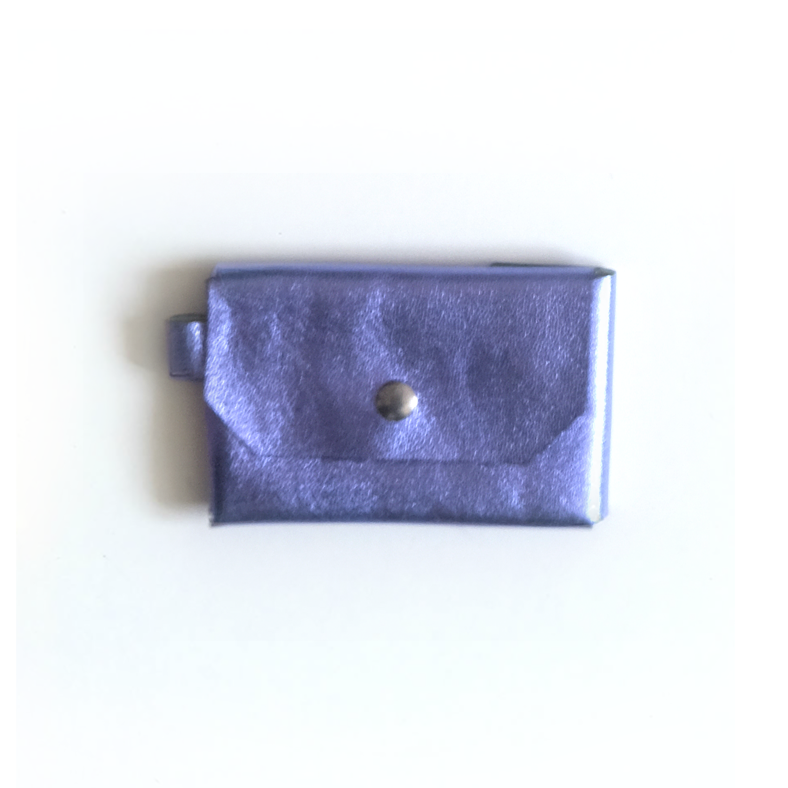 Porte-monnaie cuir métallisé lavande