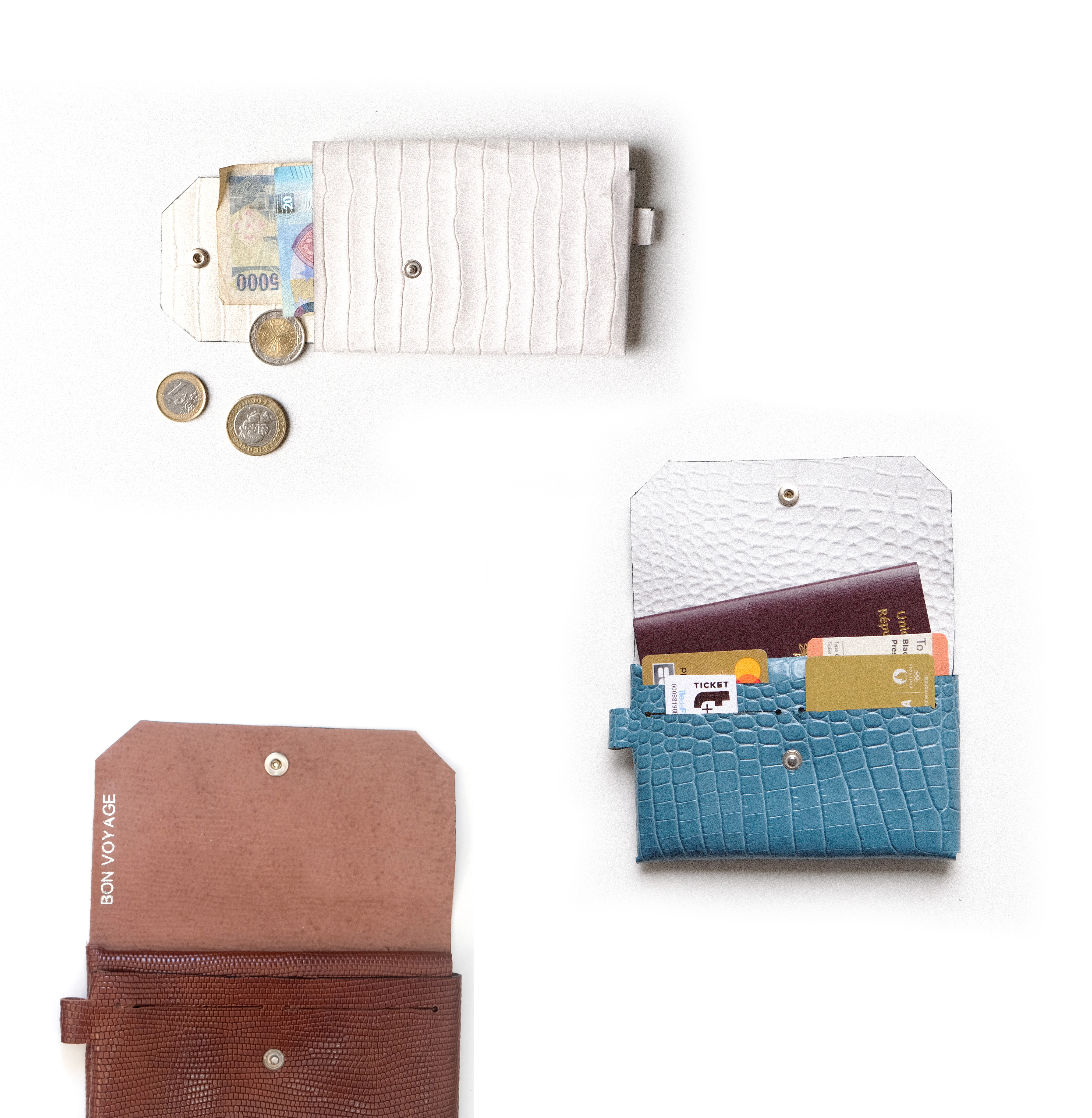 Portefeuille cuir nubuck violet