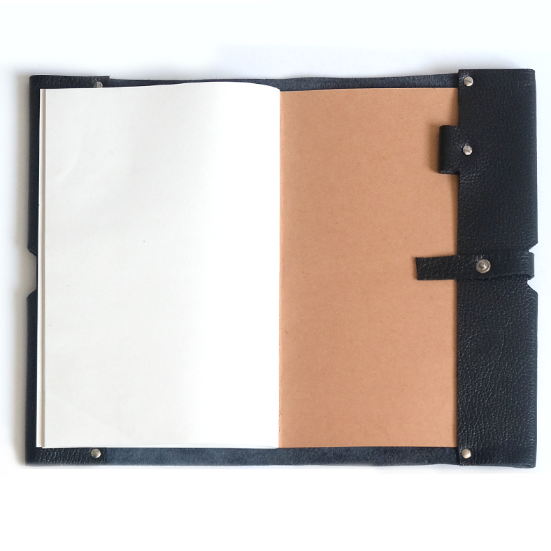 Porte carnet en cuir nappa noir