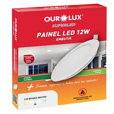 Painel LED 12W Embutir Redondo