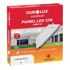 Painel LED 12W Embutir Quadrada
