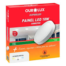 Painel LED 18W Ouro Lux Sobrepor Redondo