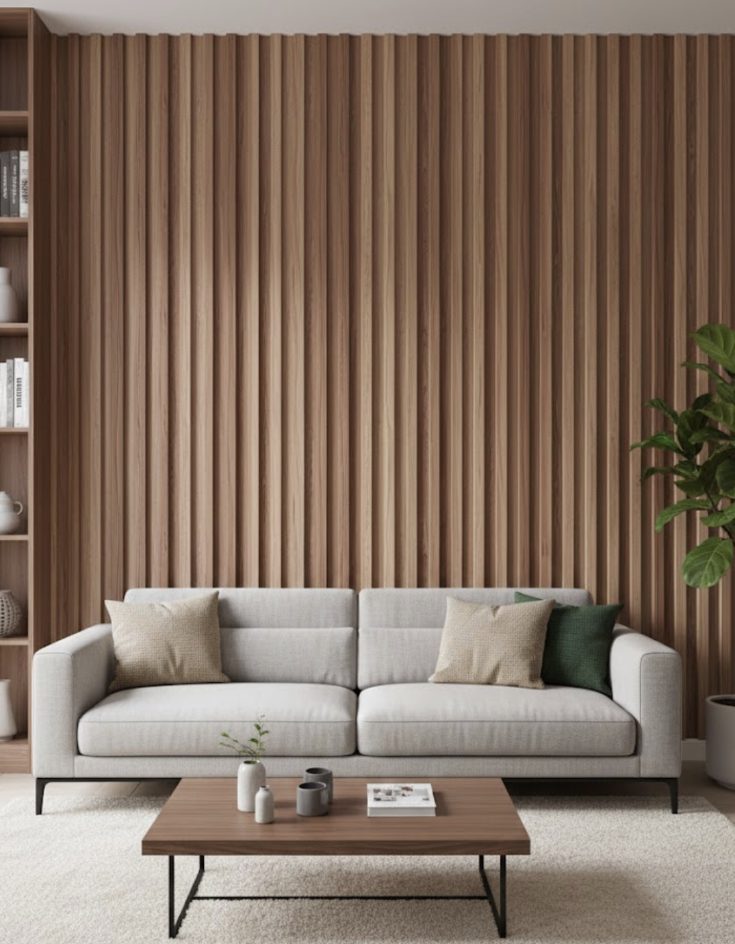 Painel Ripado WPC - Amêndoa 