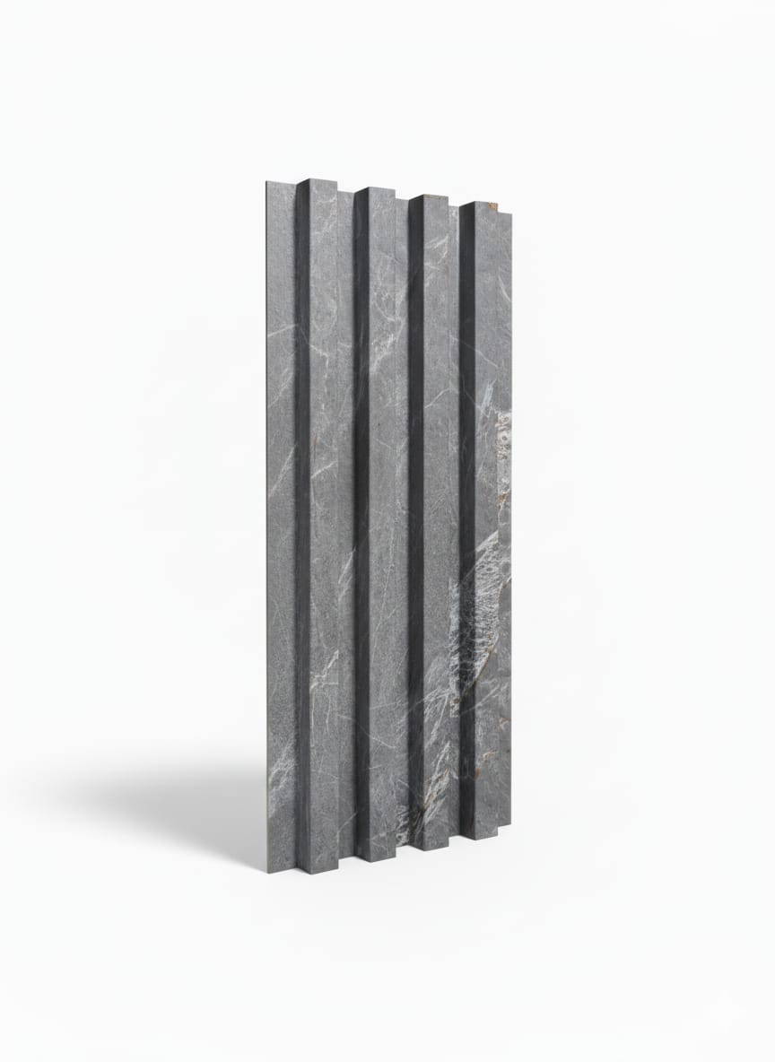 Painel Ripado WPC - Cinza Rajado