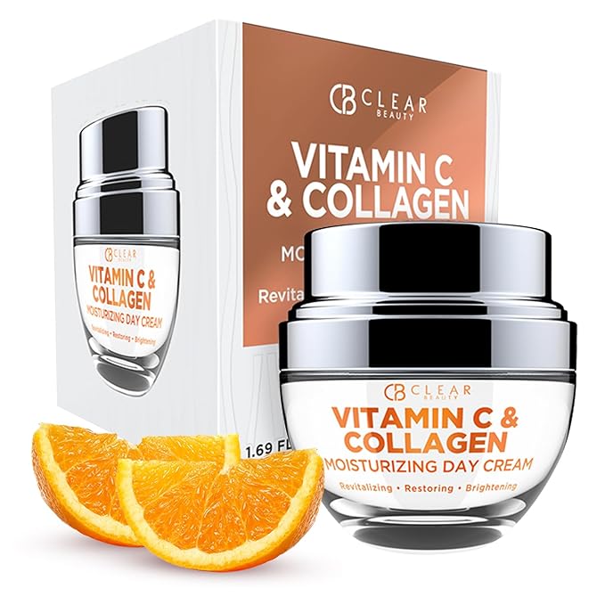 Crema hidratante de día con vitamina C y colágeno