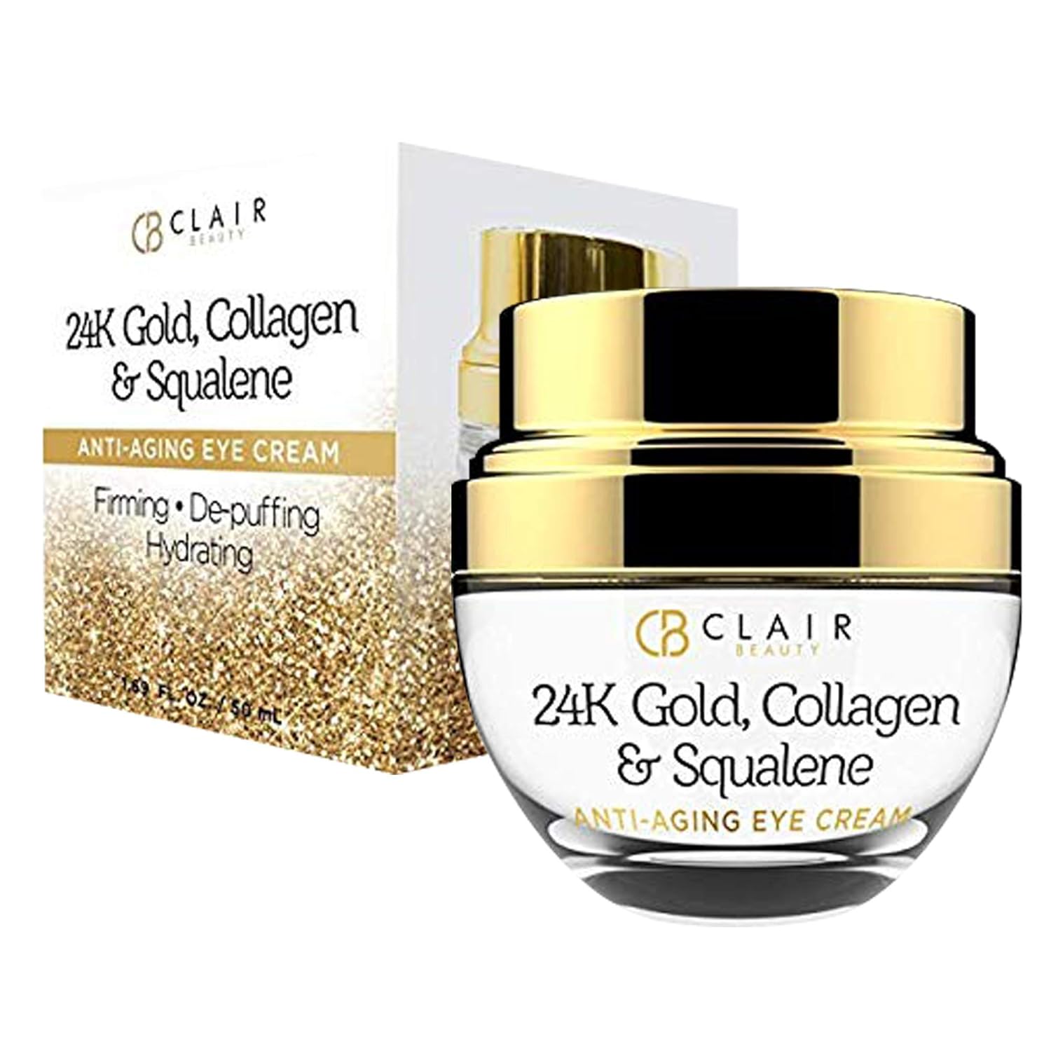 Crema para ojos con oro de 24 quilates, colágeno y escualeno