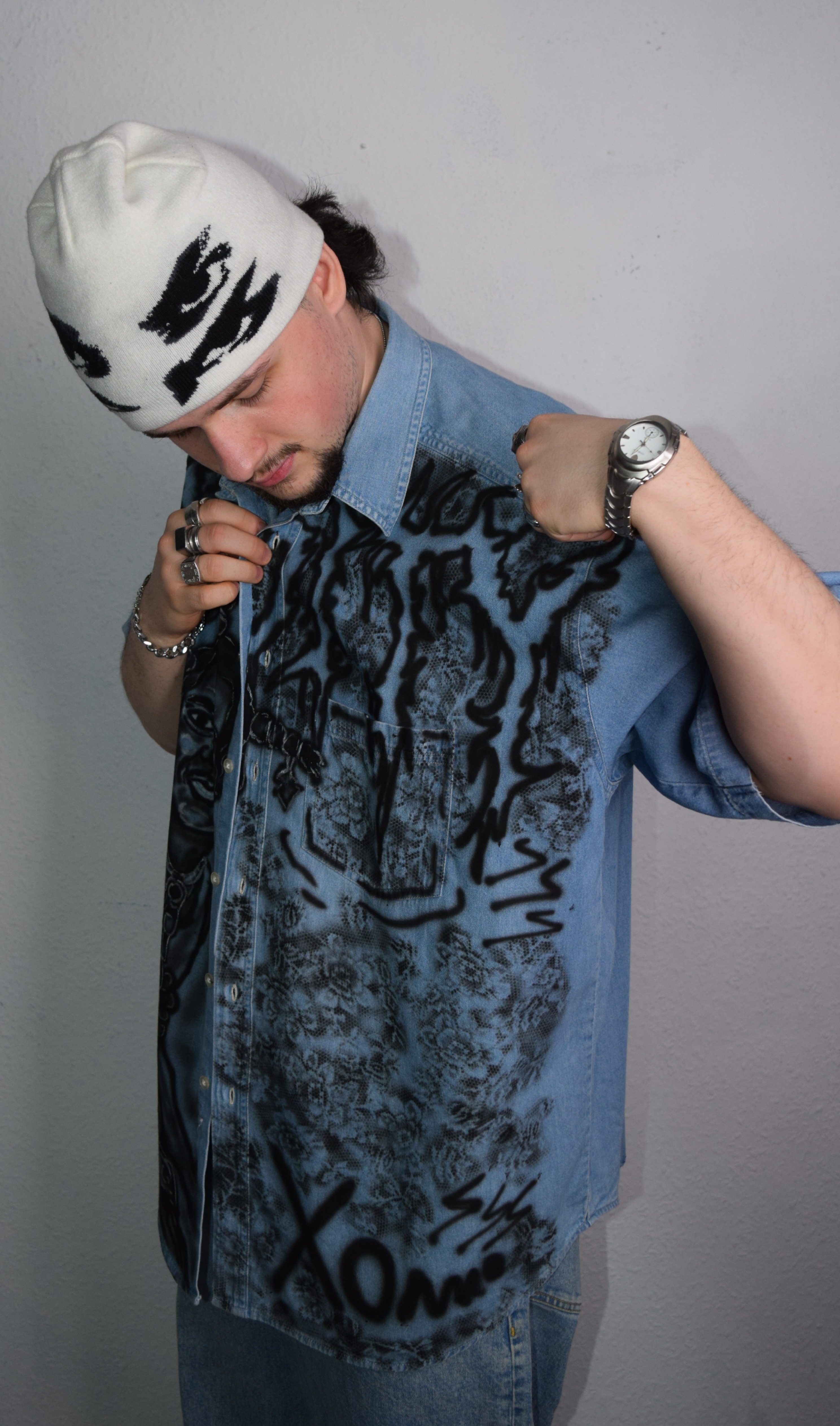 DO.WE.HAVE.A.PROBLEM - Airbrushed Jean Shirt