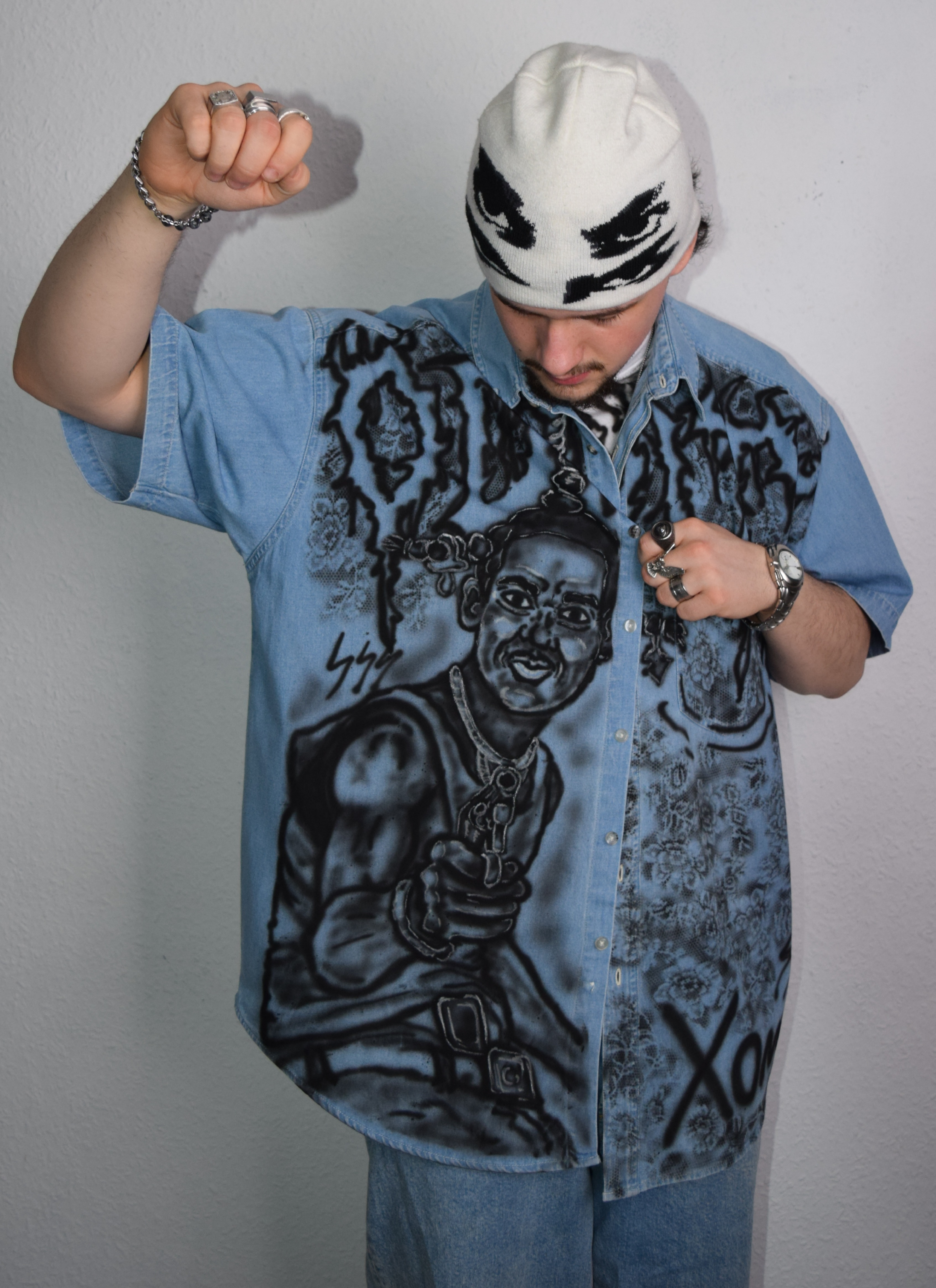 DO.WE.HAVE.A.PROBLEM - Airbrushed Jean Shirt