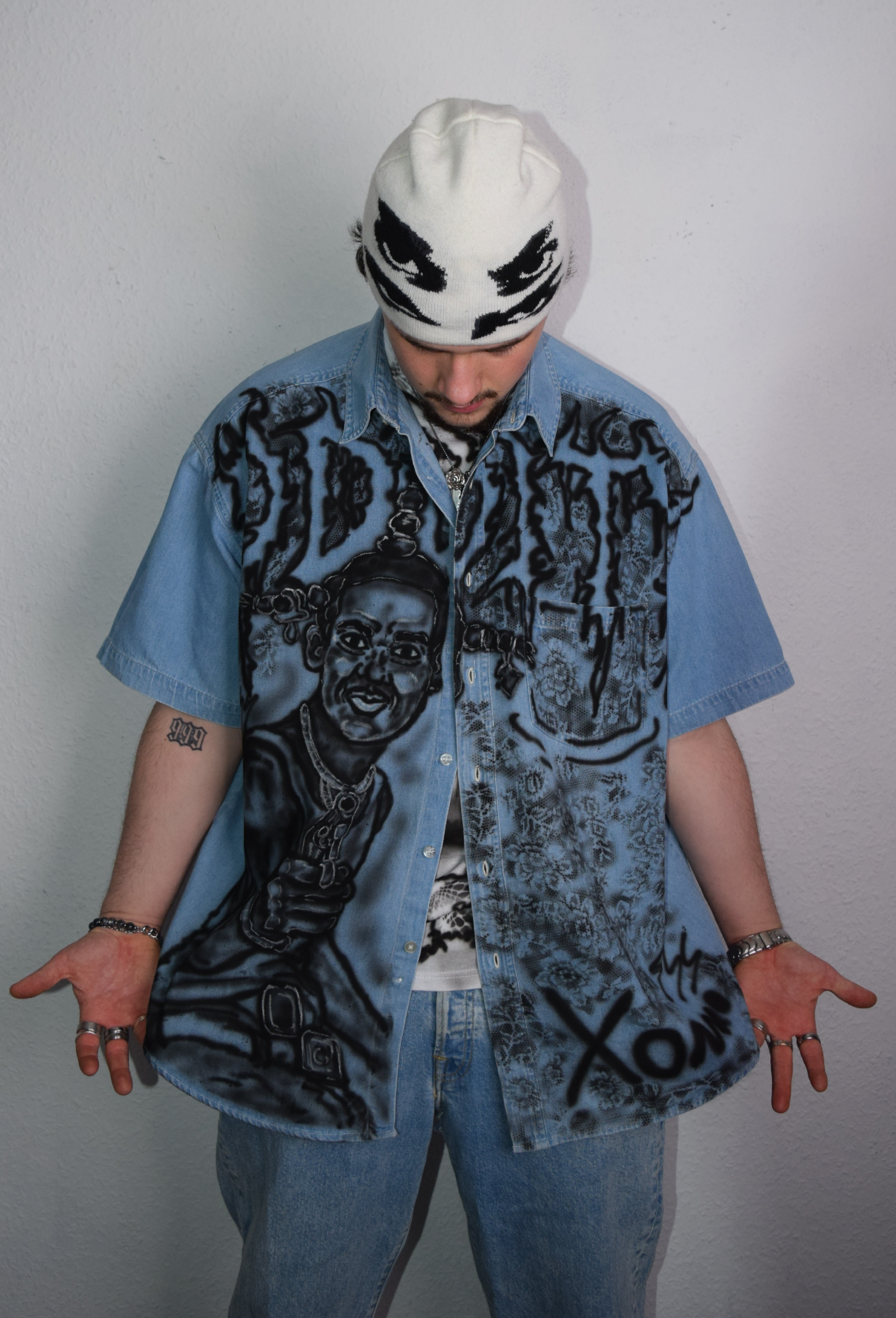 DO.WE.HAVE.A.PROBLEM - Airbrushed Jean Shirt