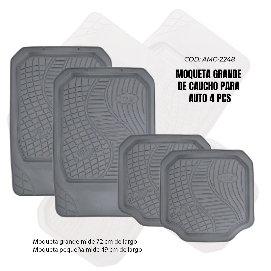 Moqueta grande de caucho para auto (4 piezas)