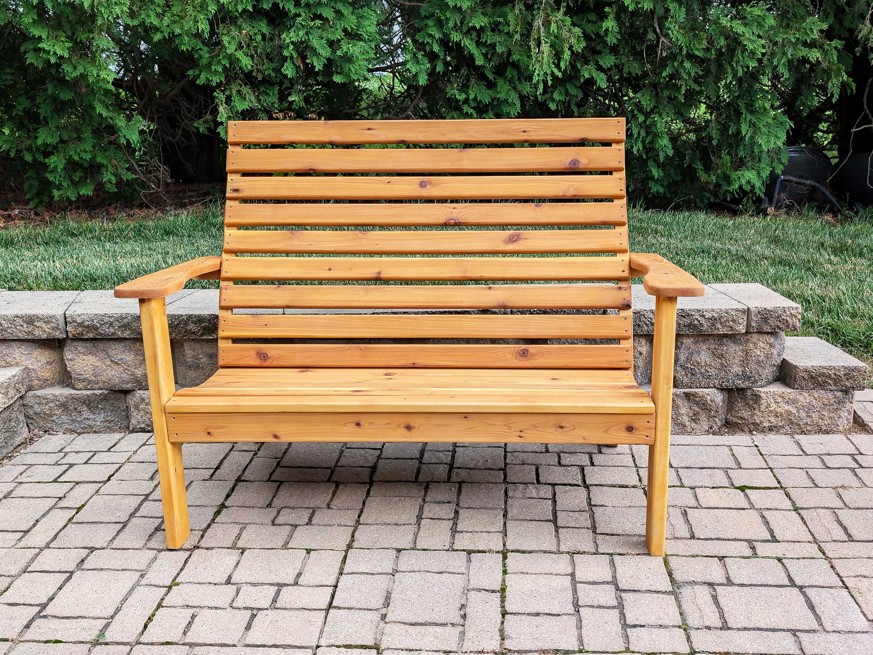 Adirondack Style Cedar Outdoor Traditional Patio Bench 