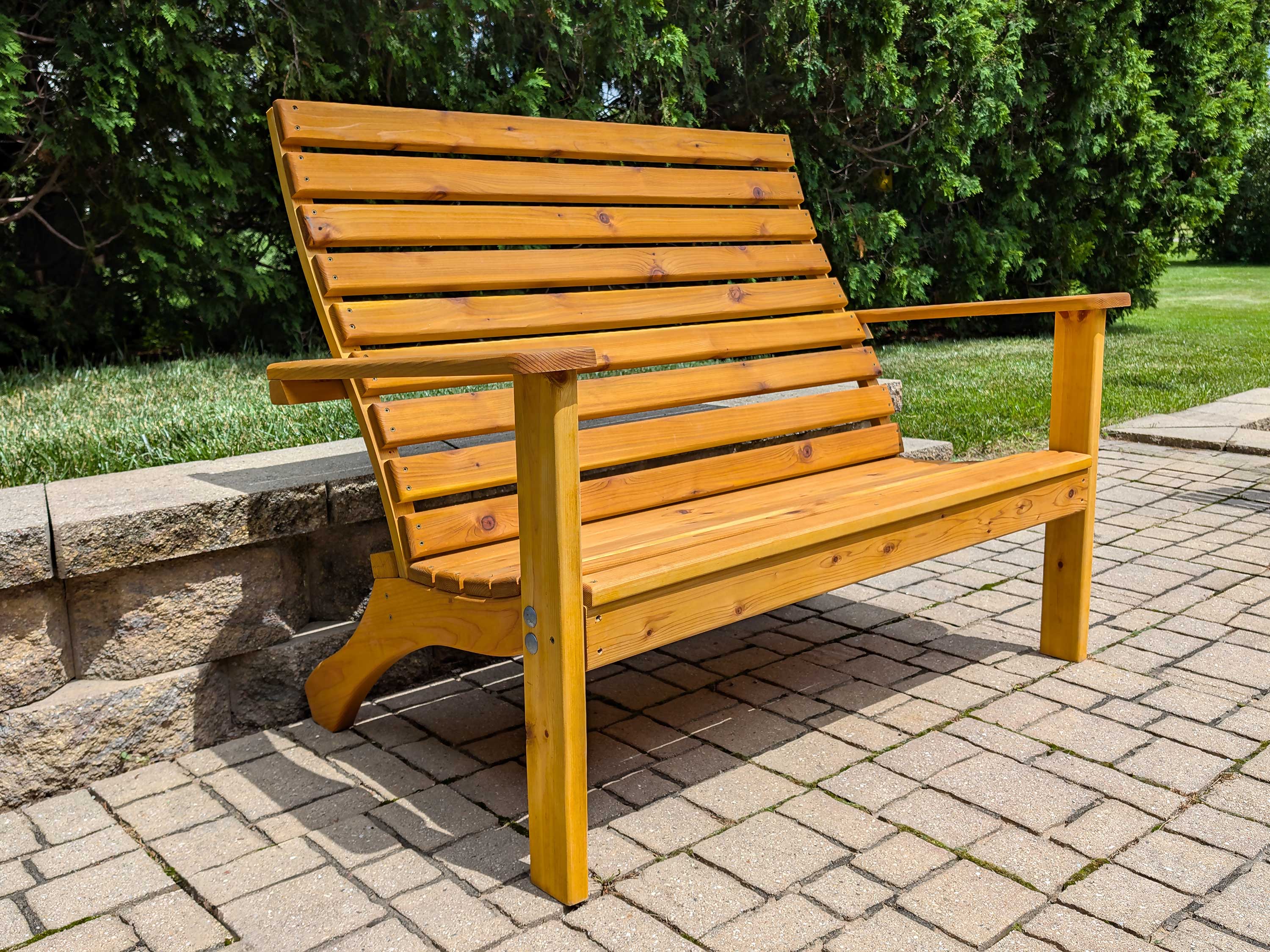 Adirondack Style Cedar Outdoor Traditional Patio Bench 