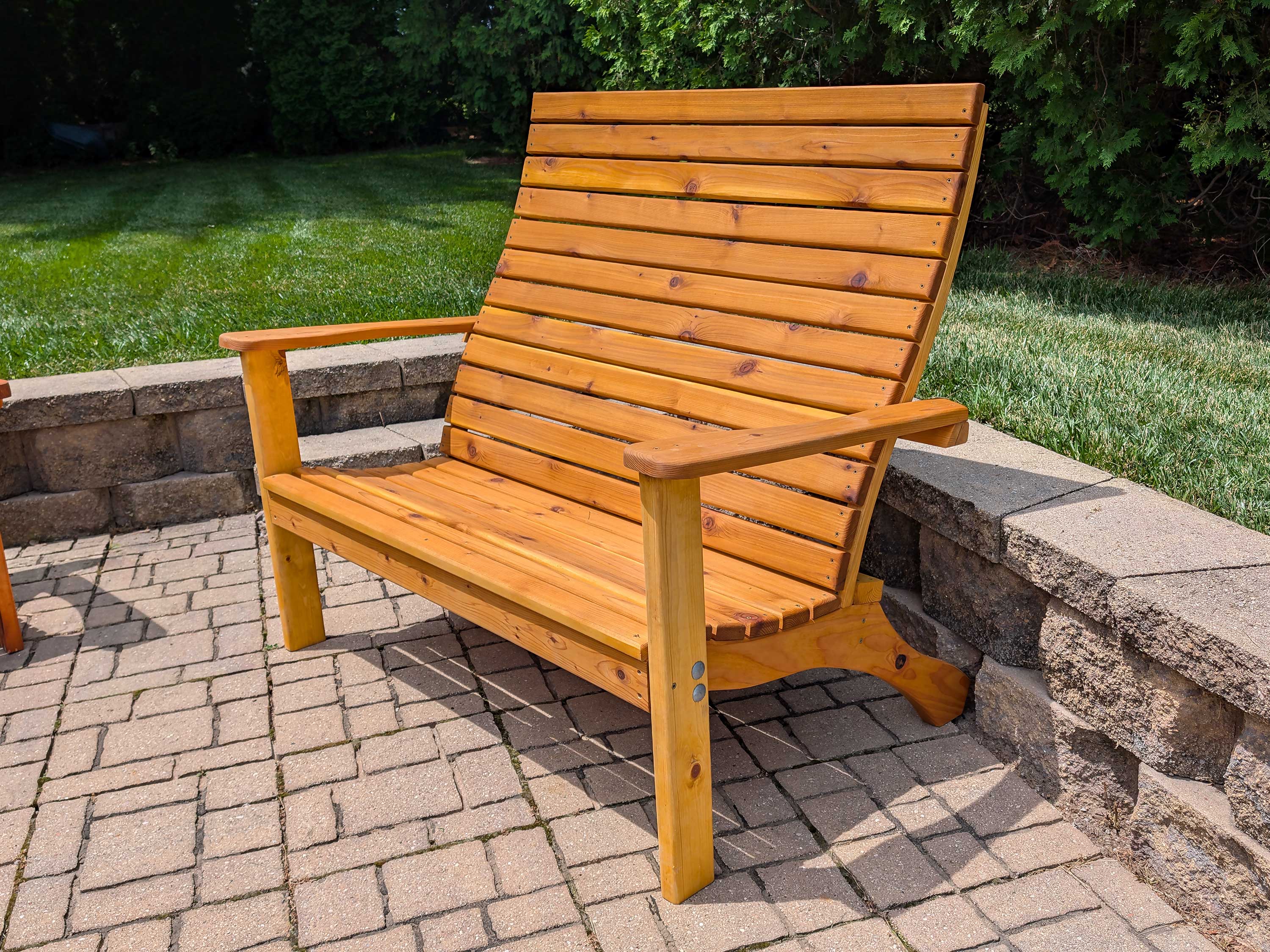 Adirondack Style Cedar Outdoor Patio Bench