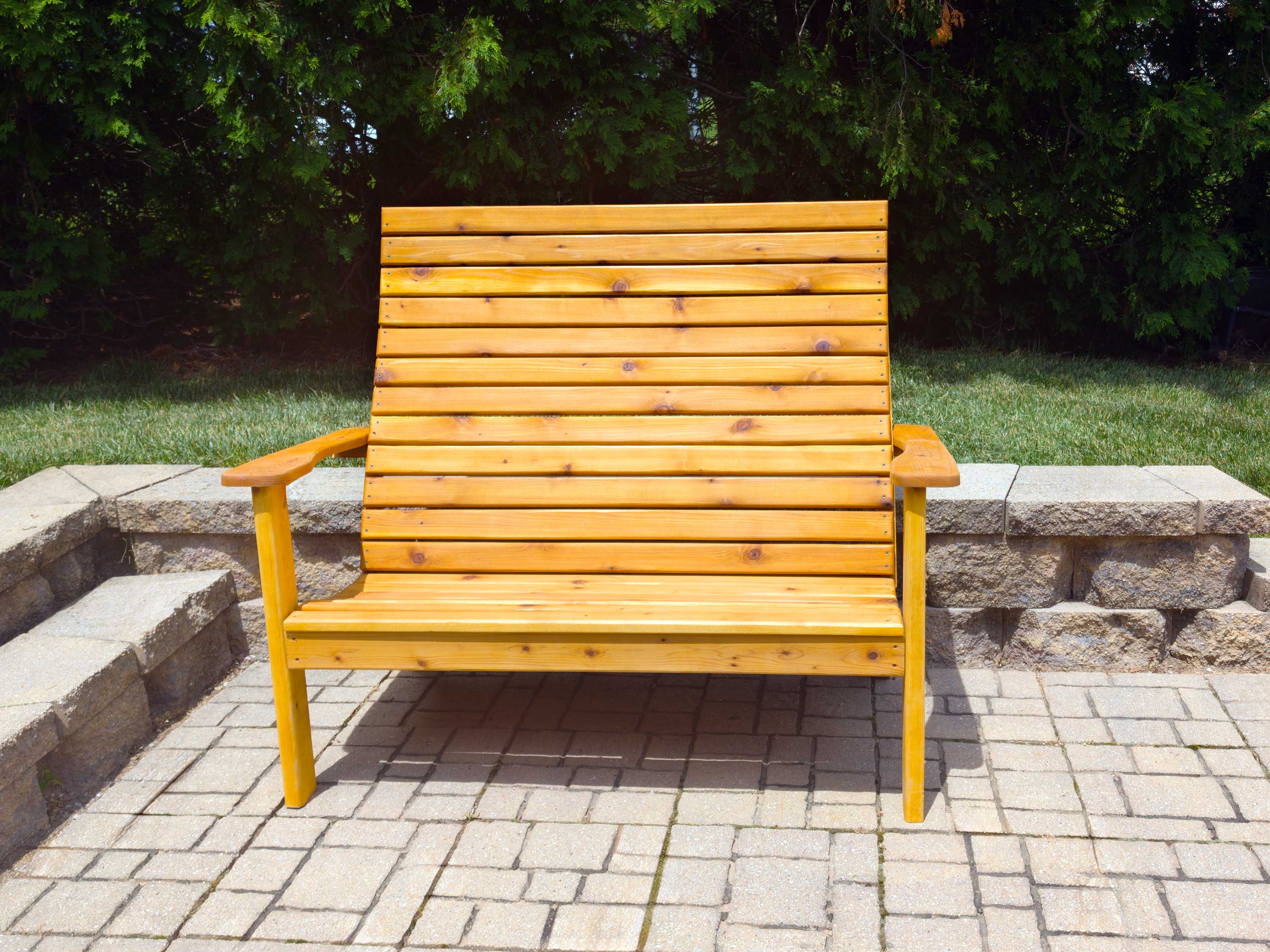 Adirondack Style Cedar Outdoor Patio Bench